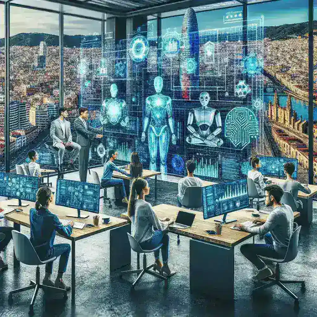 "Microsoft opens AI research hub in Barcelona, showcasing cutting-edge technology and innovation in artificial intelligence development."
