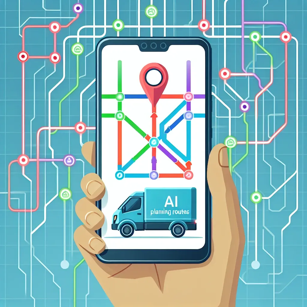 "Imagen de la nueva aplicación de Correos que utiliza inteligencia artificial para optimizar la gestión de rutas de entrega, mostrando un diseño moderno y funcional en un dispositivo móvil."